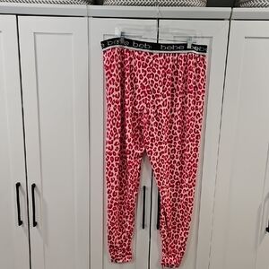 Bebe Pink Leopard Print Woman's PJ/Lounge Pants